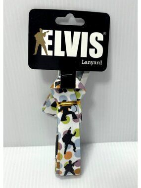 Elvis Presley Lanyard Camouflage Army Silhouette ID Badge Keys Holder, New